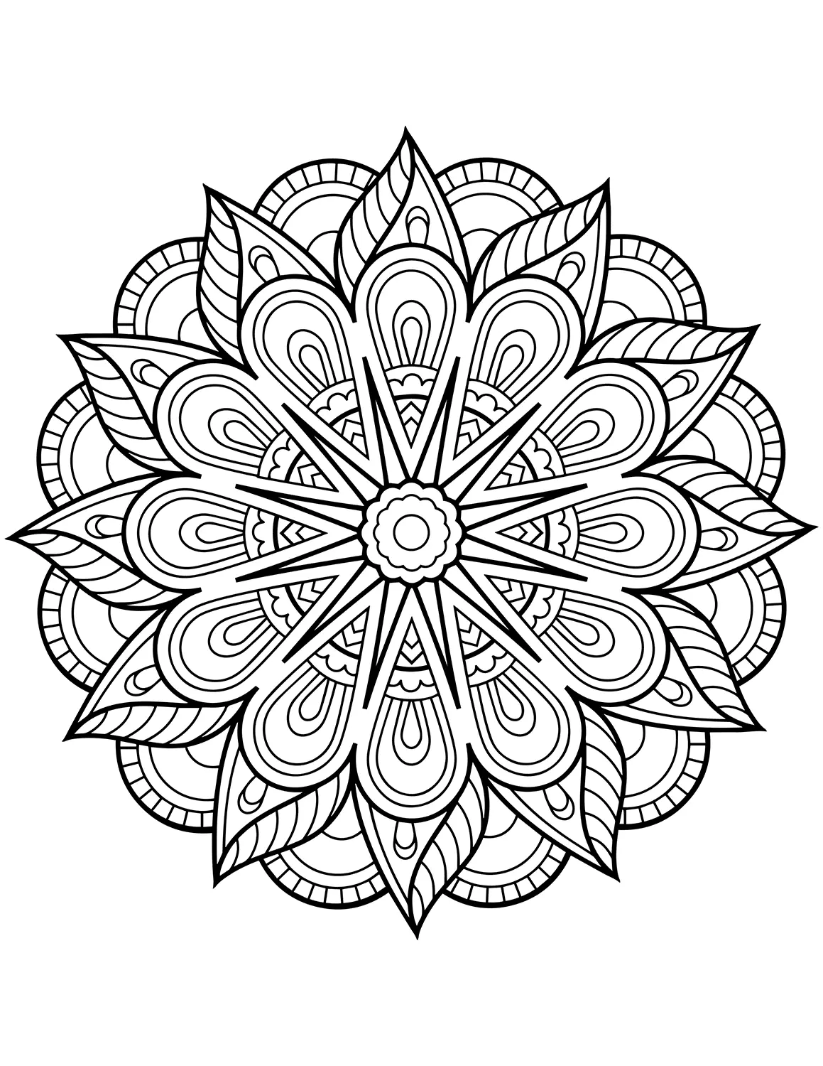 Flower Mandala Coloring Pages 6