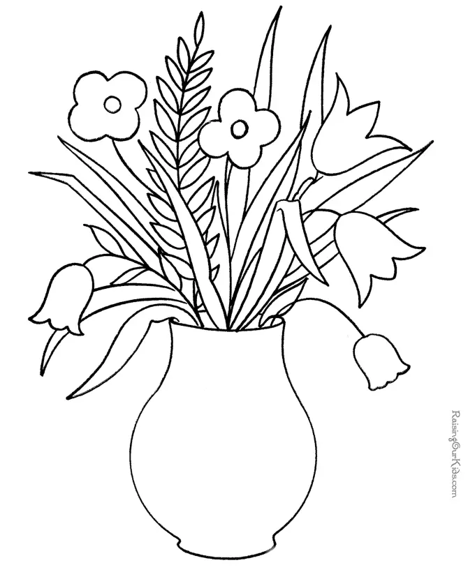Flower Pot Coloring Pages 20