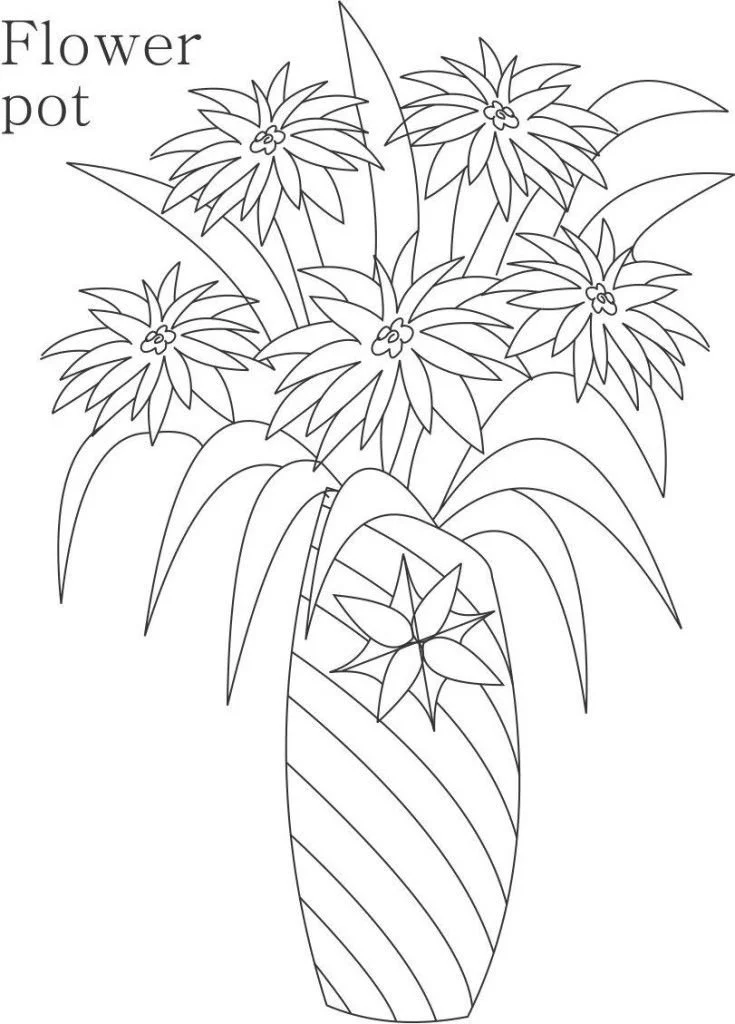 Flower Pot Coloring Pages 24