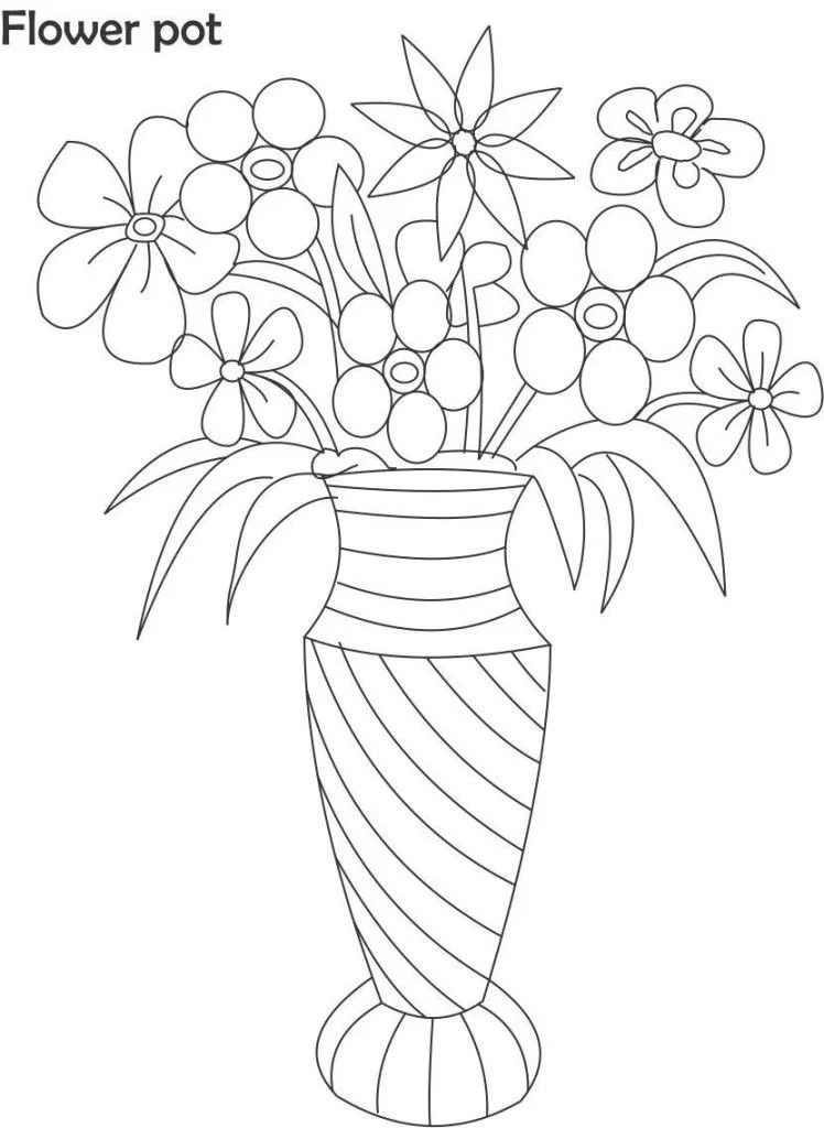 Flower Pot Coloring Pages 27