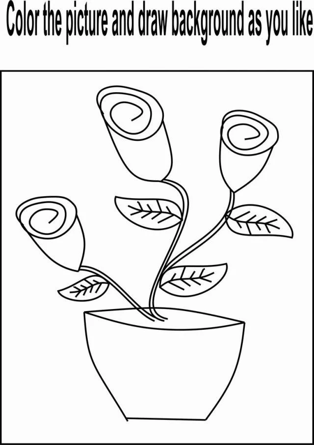 Flower Pot Coloring Pages 37