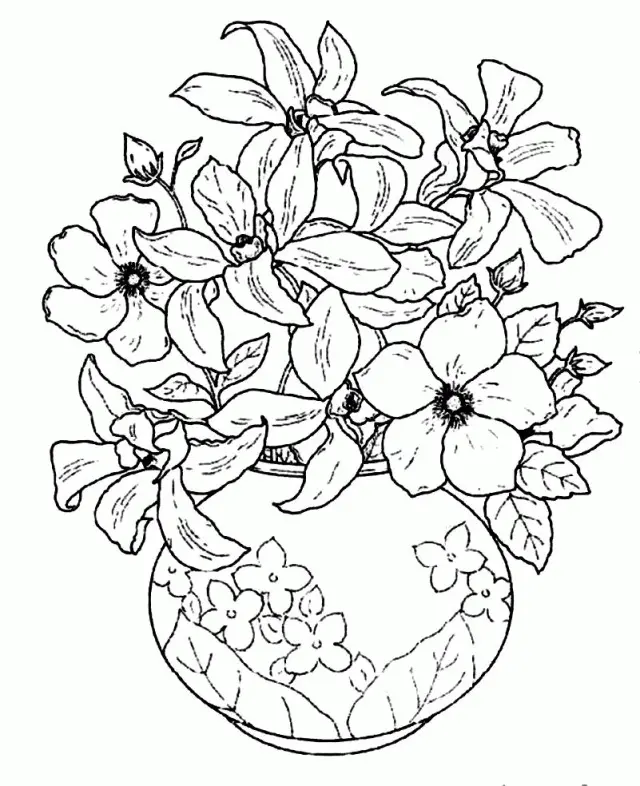 Flower Pot Coloring Pages 40