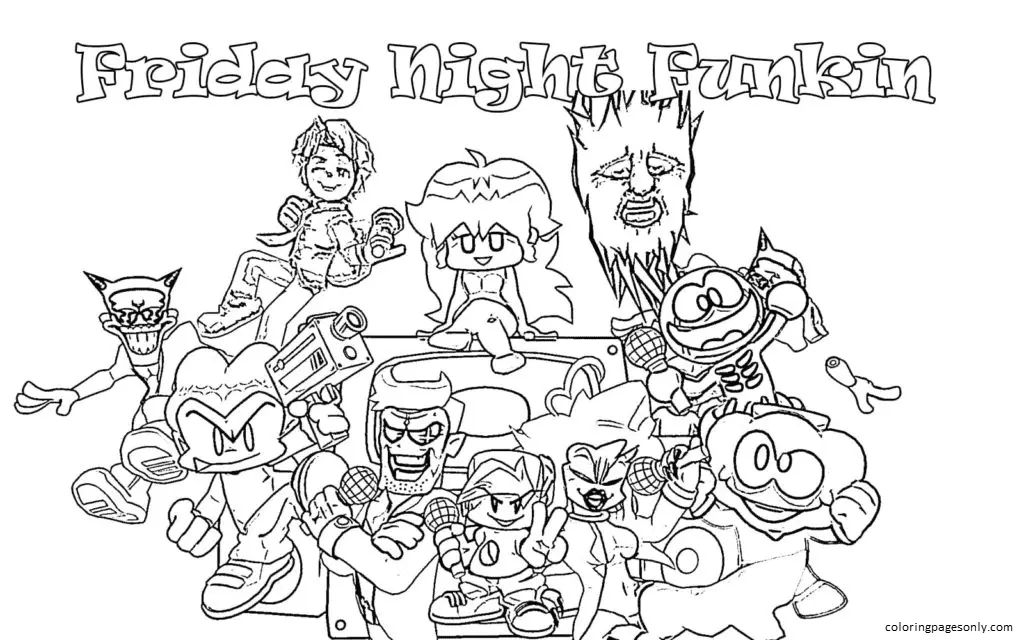 Freitag Nacht Funkin Ausmalbilder 31