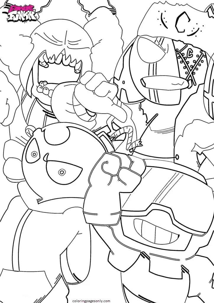 Friday Night Funkin Coloring Pages 99