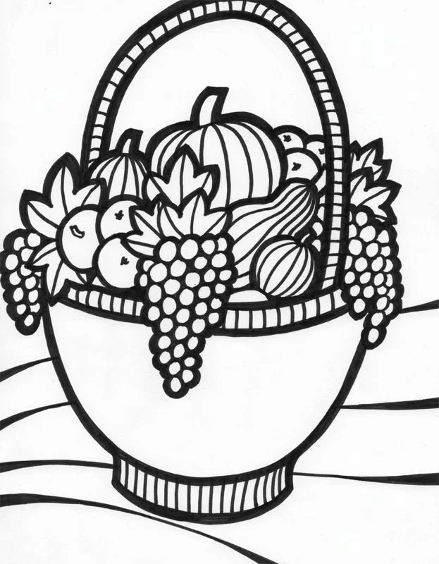 Desenhos de Cesta de Frutas Para Colorir 11