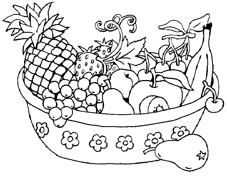 Desenhos de Cesta de Frutas Para Colorir 4