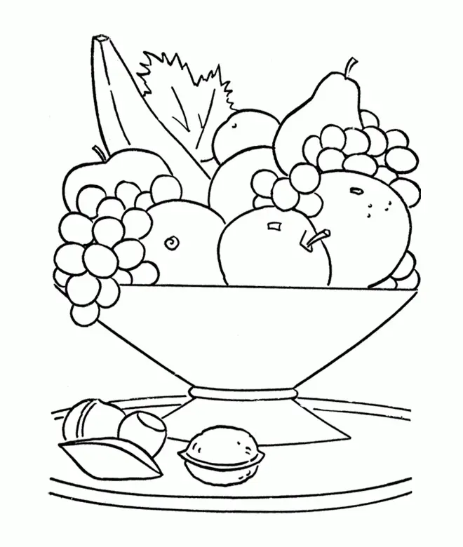 Desenhos de Cesta de Frutas Para Colorir 8