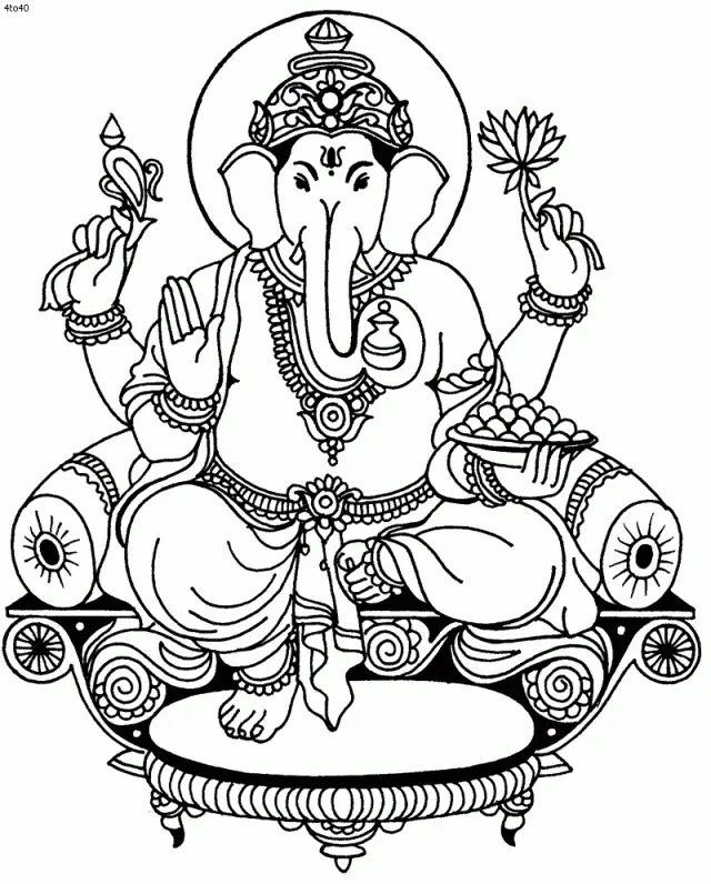 Ganesha Coloring Pages 10