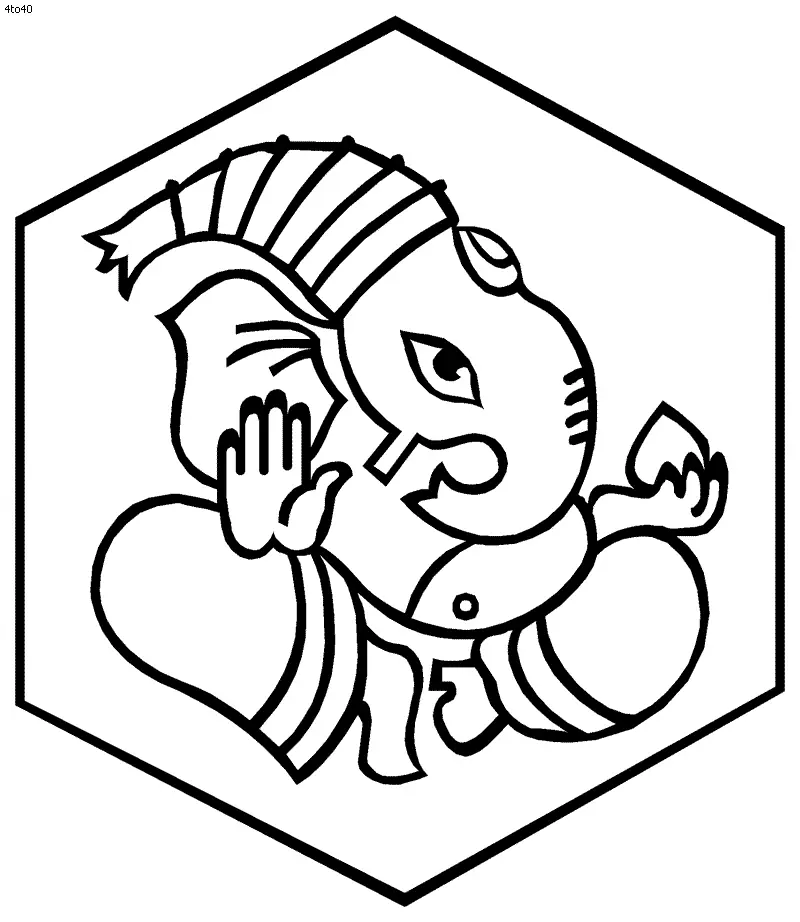 Ganesha Coloring Pages 19