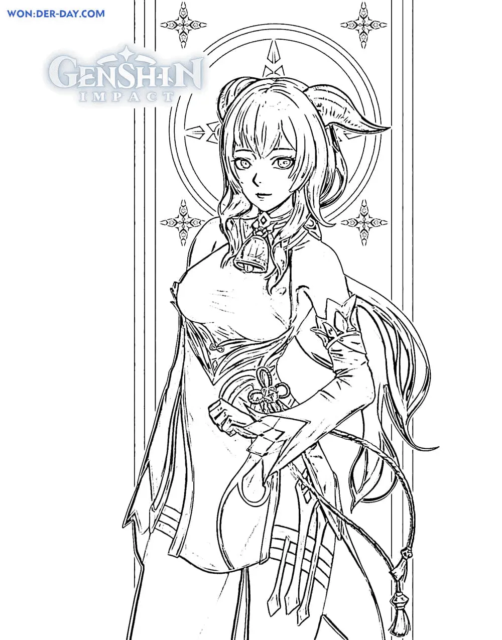 Desenhos de Genshin Impact Para Colorir 52