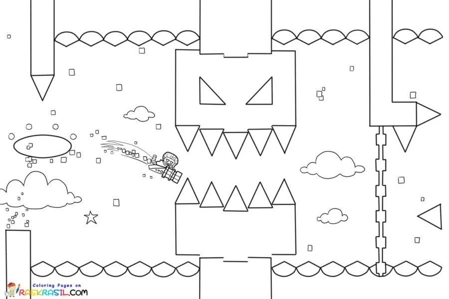 Desenhos de Geometry Dash Para Colorir