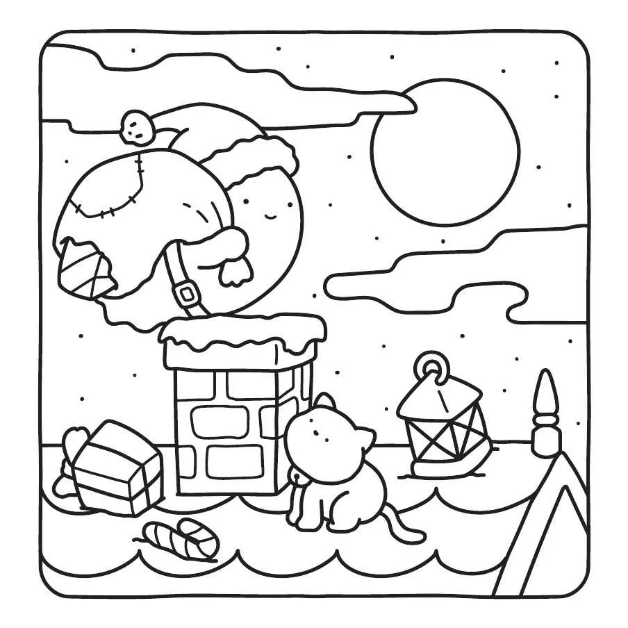 Ghostly Cute Christmas Coloring Pages 13