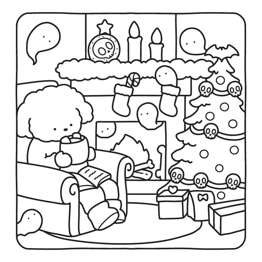 Ghostly Cute Christmas Coloring Pages 23