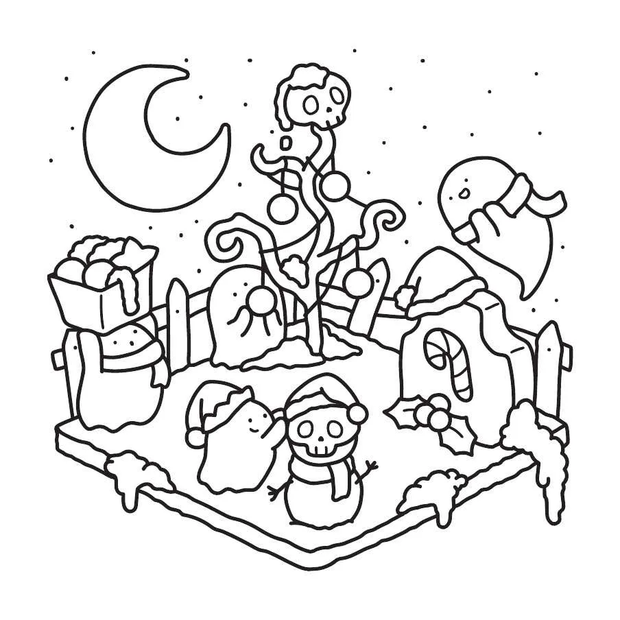 Natal Fantasminha Fofo para Colorear 4