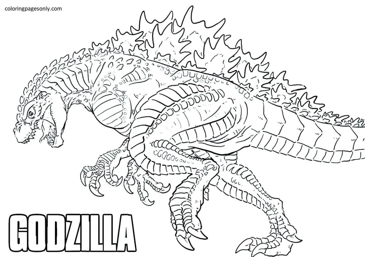 Godzilla and Kong Coloring Pages 1
