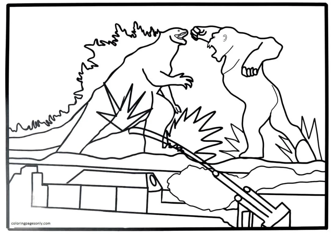 Godzilla and Kong Coloring Pages 11