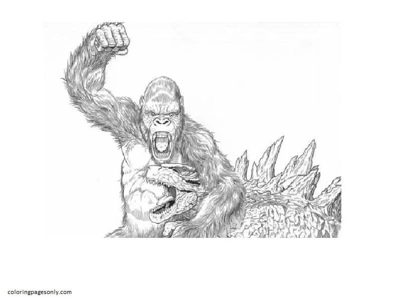 Godzilla and Kong Coloring Pages 15