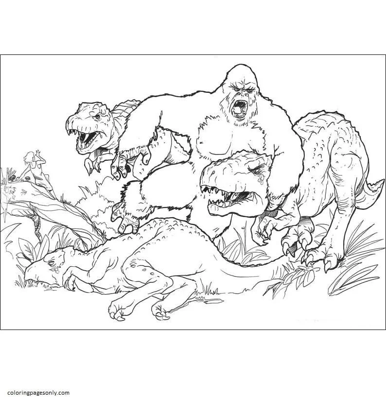 Godzilla and Kong Coloring Pages 16