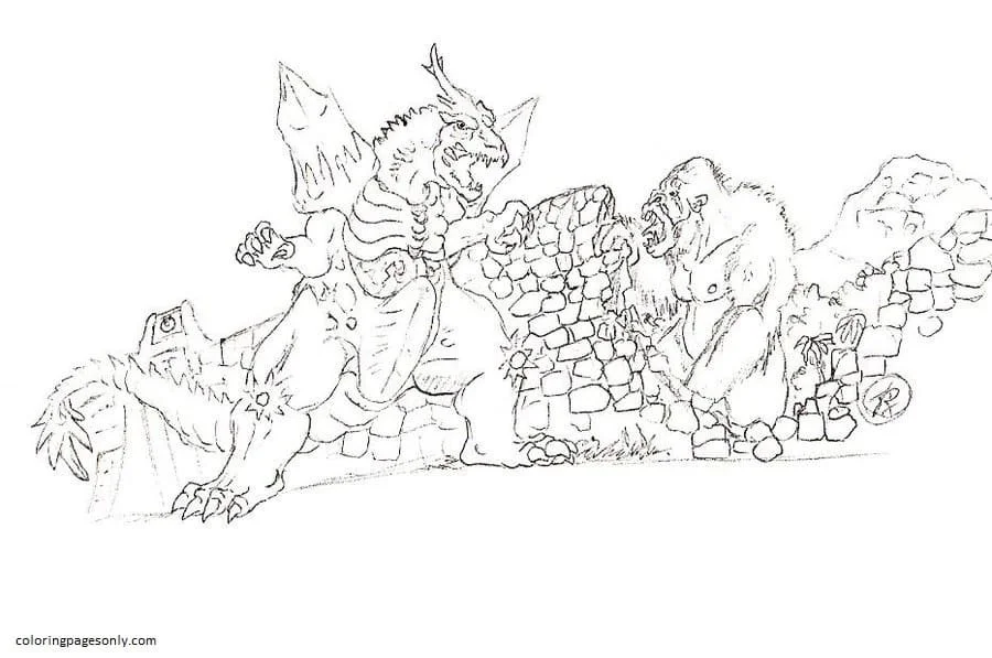 Godzilla and Kong Coloring Pages 18