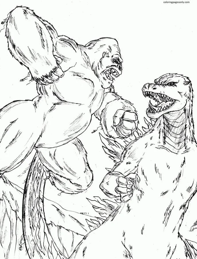 Godzilla and Kong Coloring Pages 22