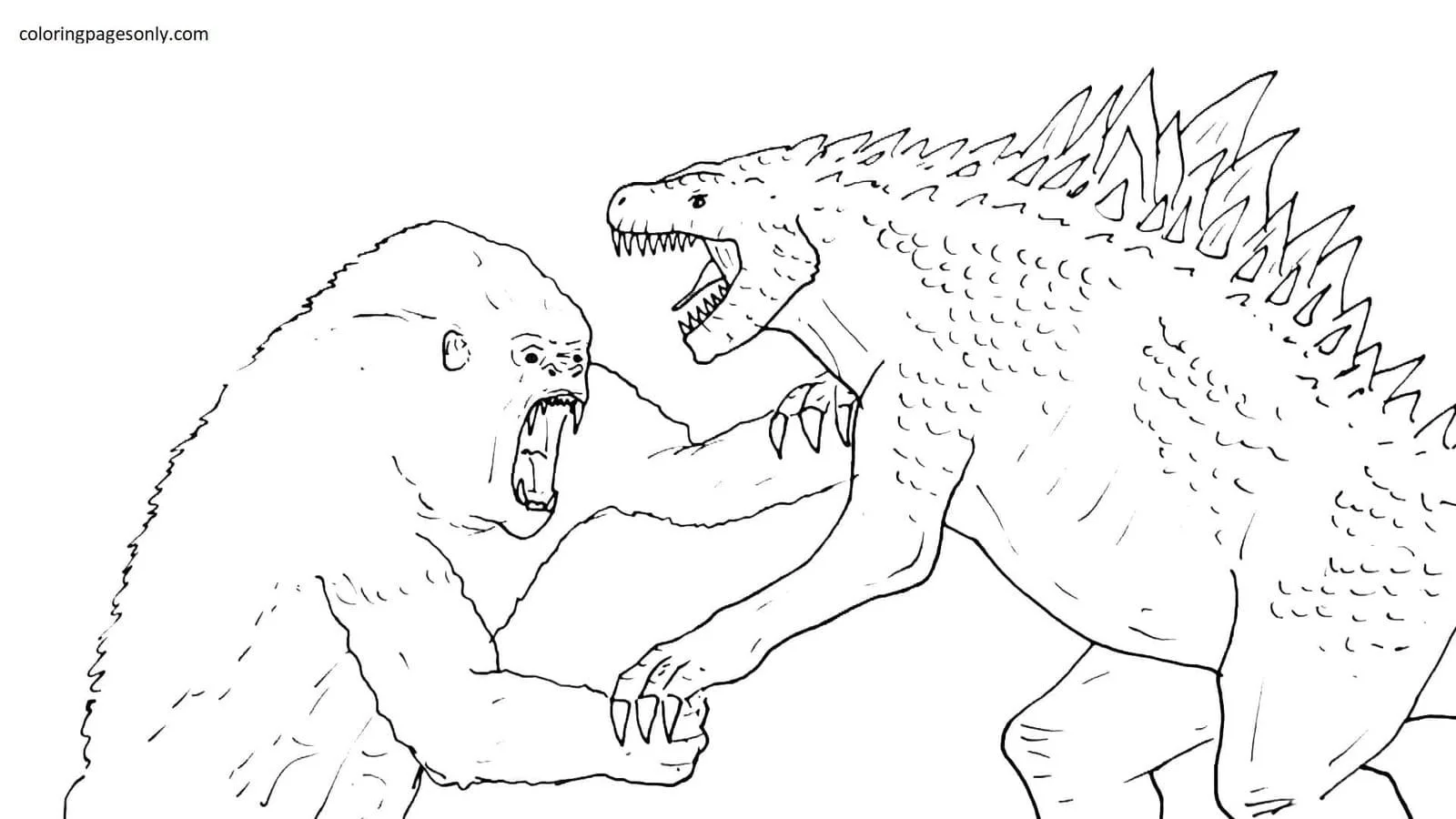 Godzilla and Kong Coloring Pages 24