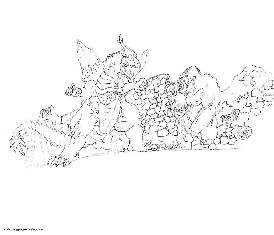 Godzilla and Kong Coloring Pages 28