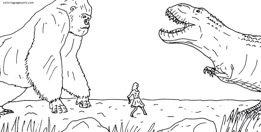 Godzilla and Kong Coloring Pages 3