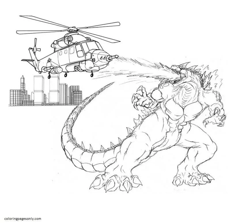 Godzilla and Kong Coloring Pages 8
