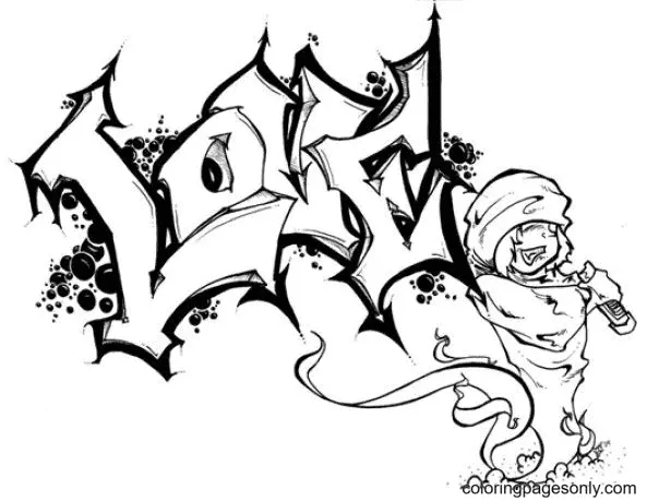 Graffiti Coloring Pages 21