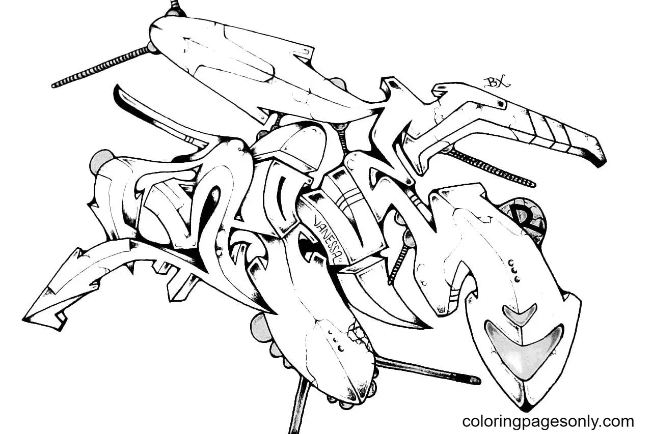 Desenhos de Graffiti Para Colorir 77