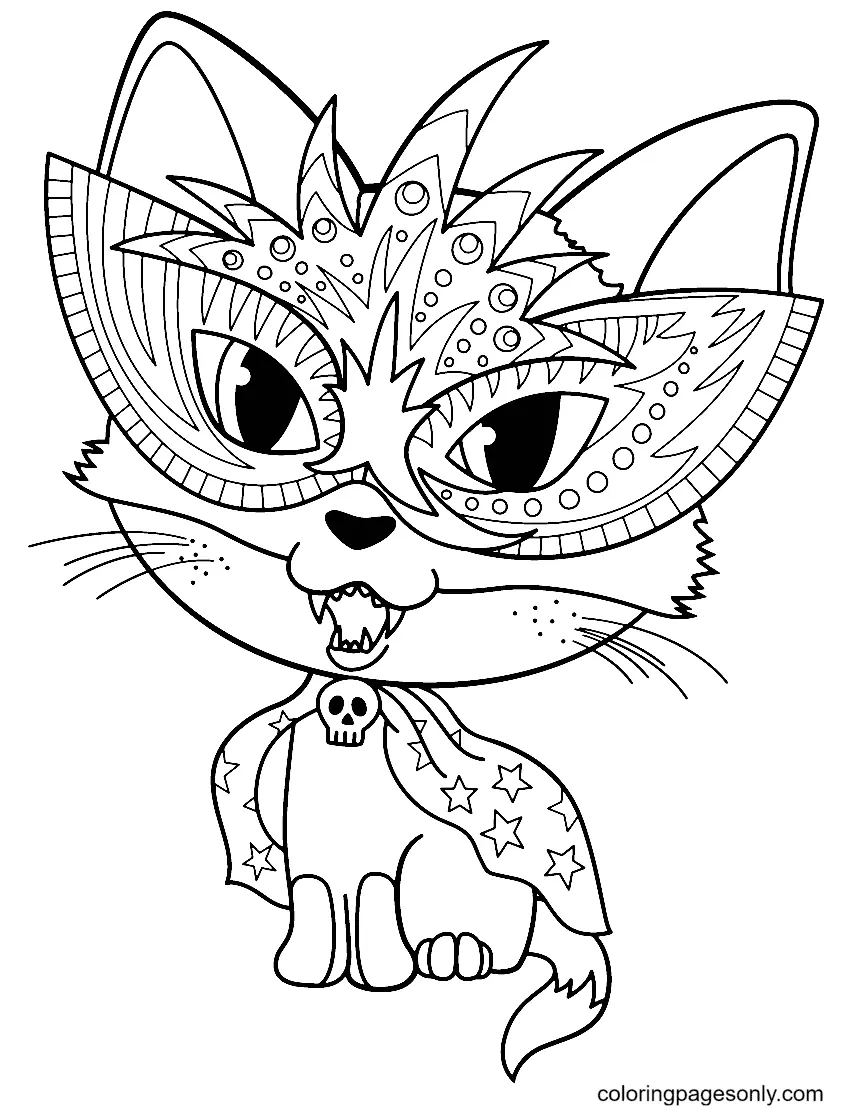 Halloween Cats Coloring Pages 21