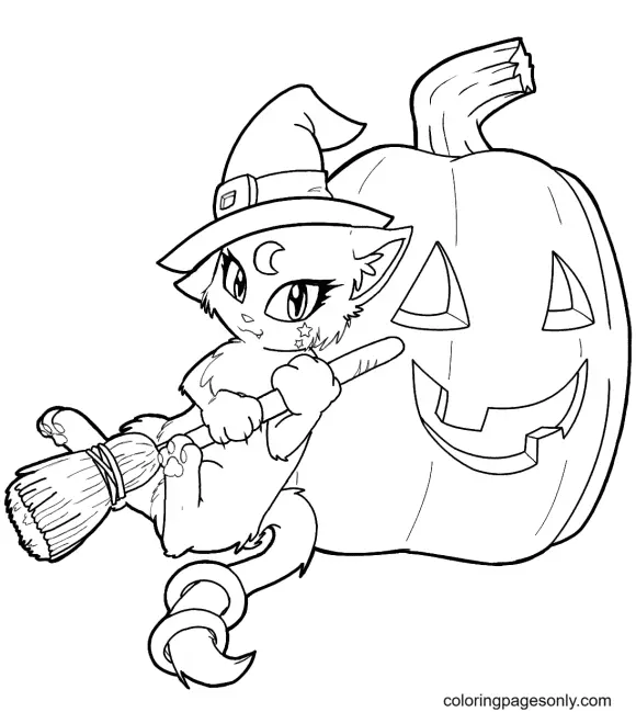 Halloween Cats Coloring Pages 27
