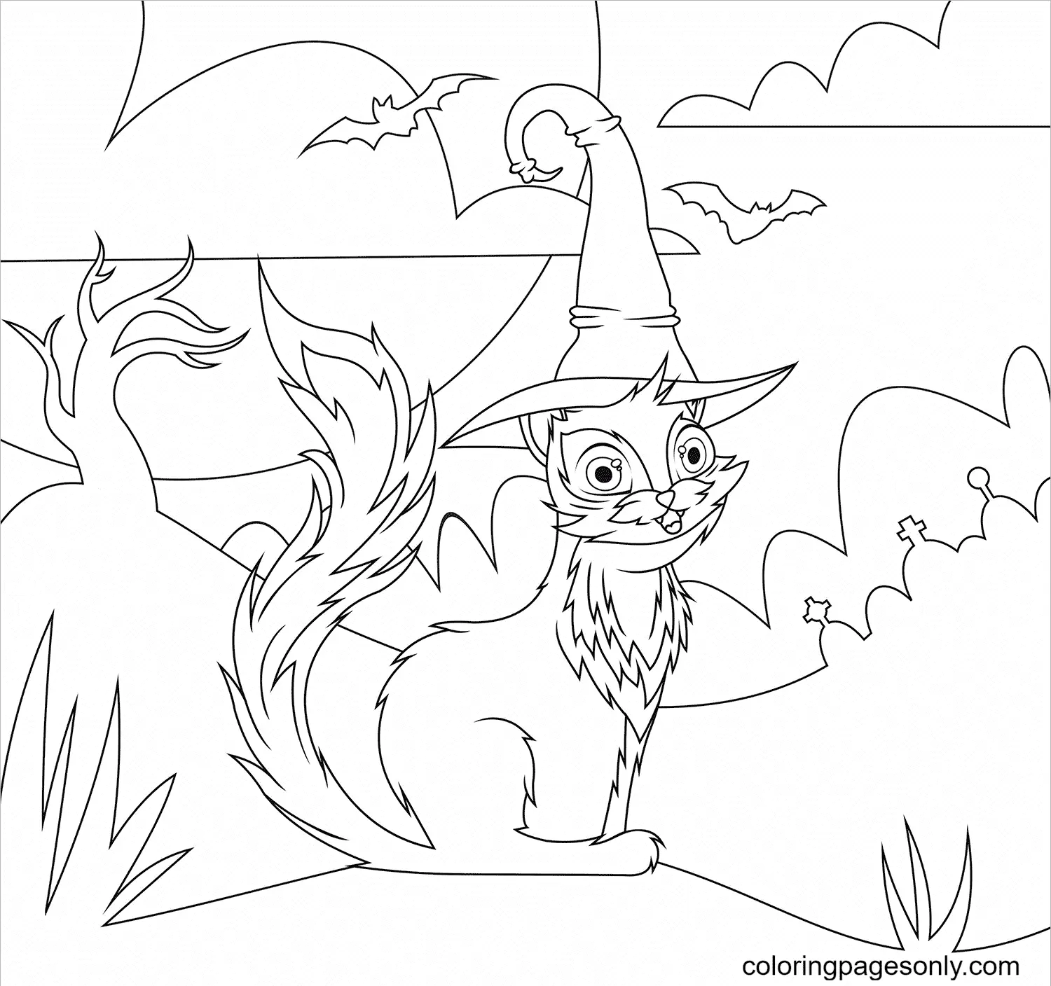 Halloween Cats Coloring Pages 34