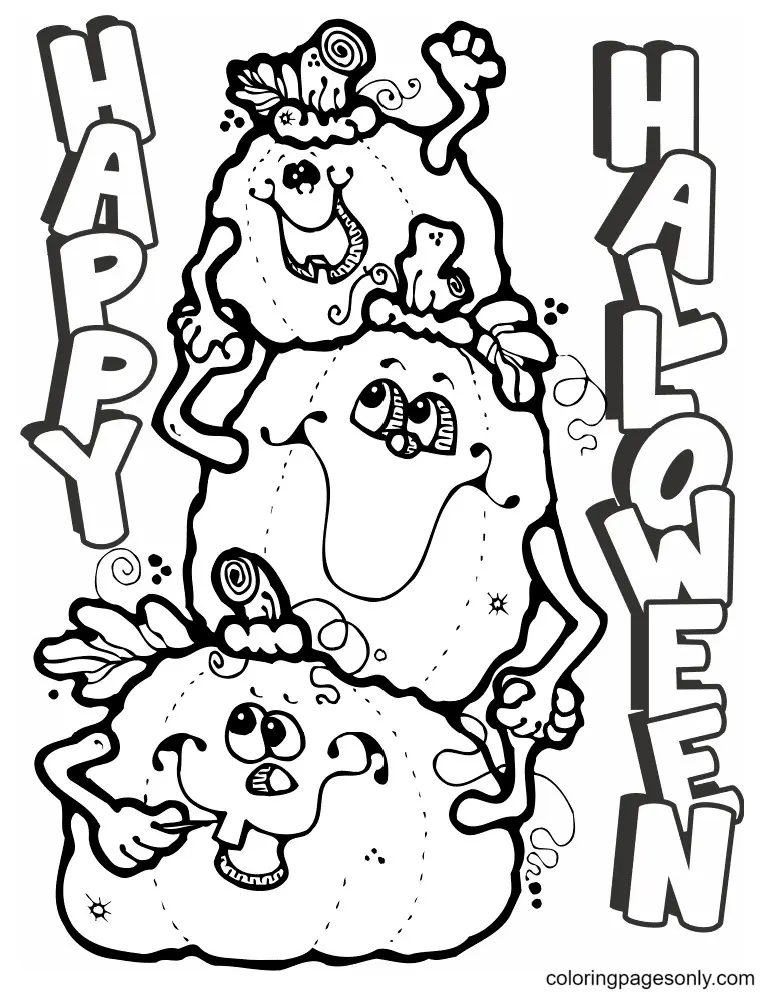 Halloween Pumpkin Coloring Pages 6