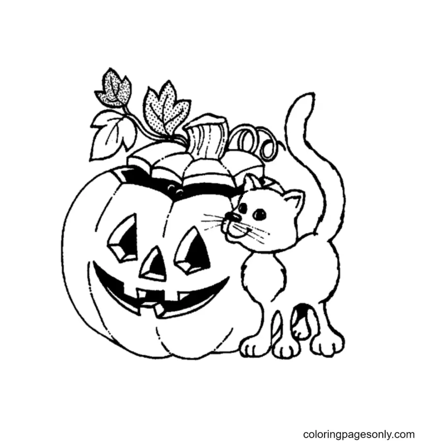 Ausmalbilder Halloween Kürbis 66