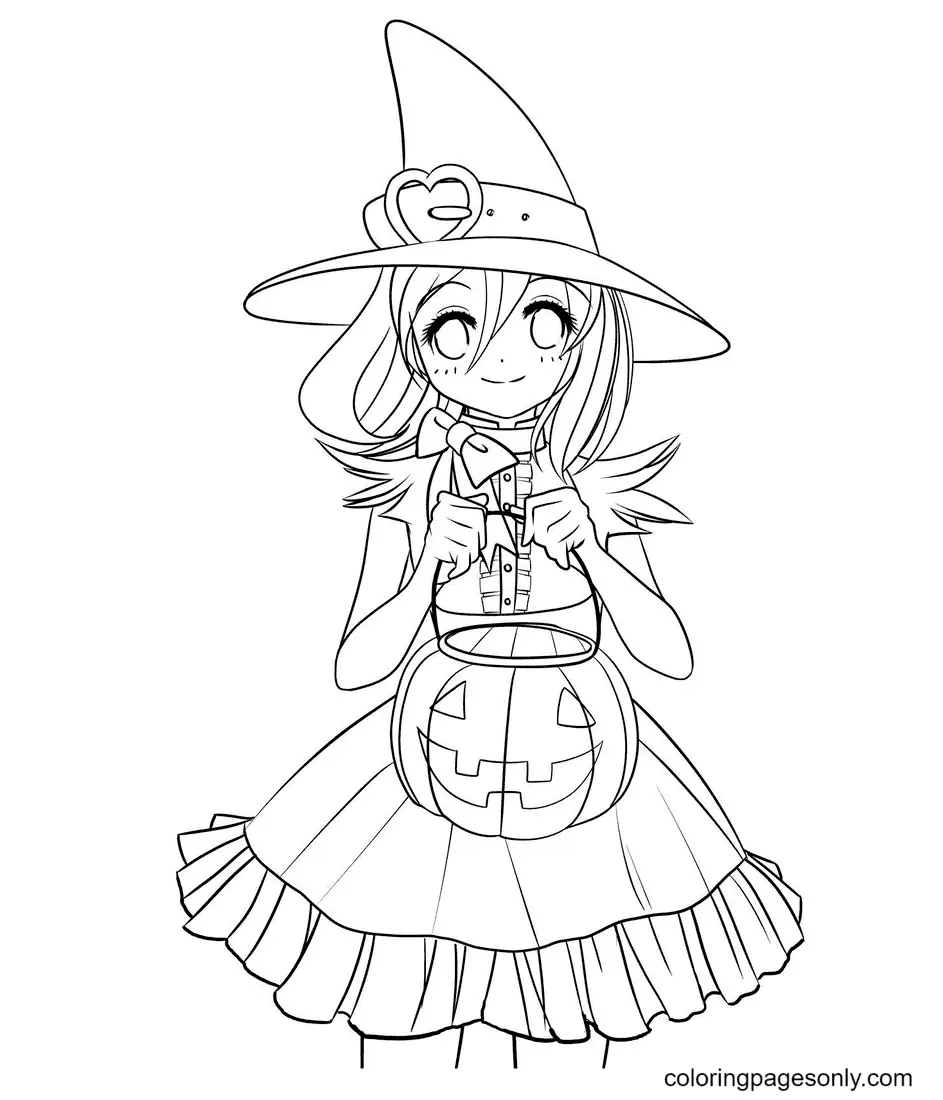 Desenhos de Bruxa de Halloween Para Colorir 14