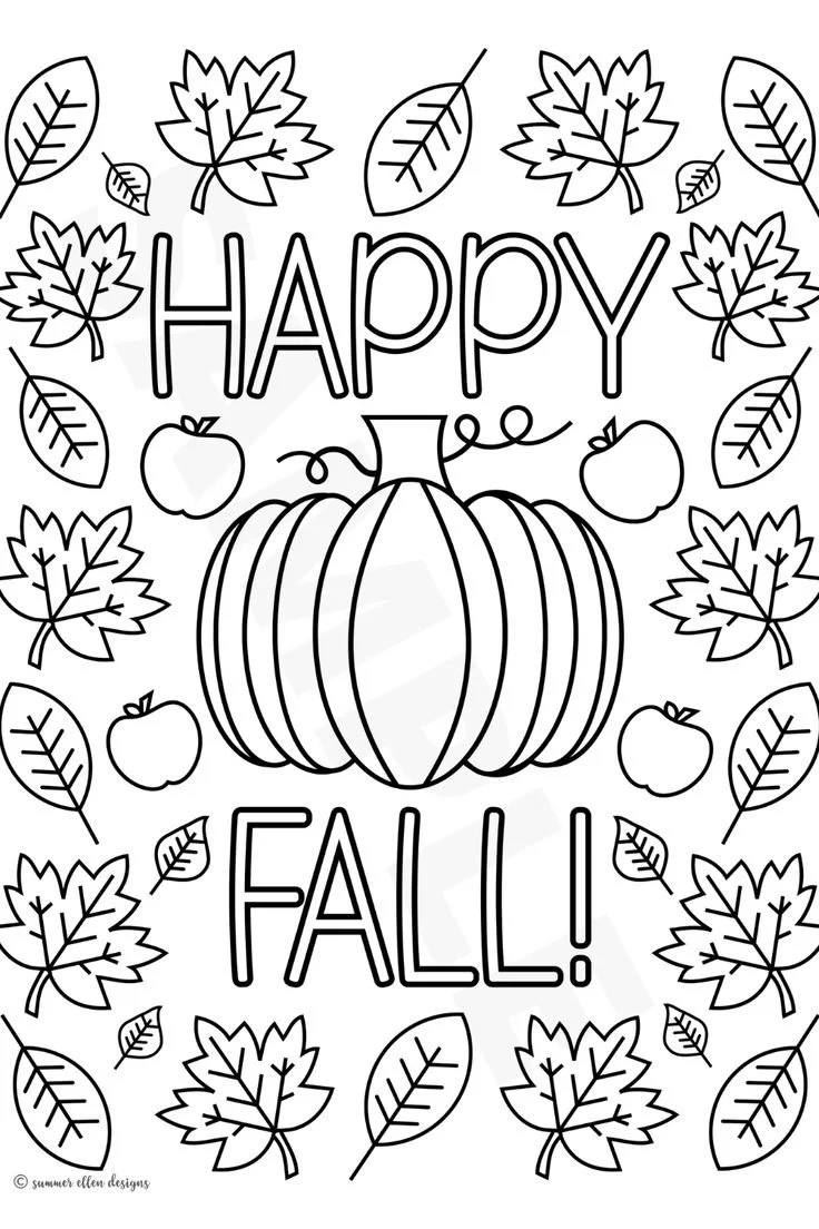 Happy Fall Coloring Pages 2