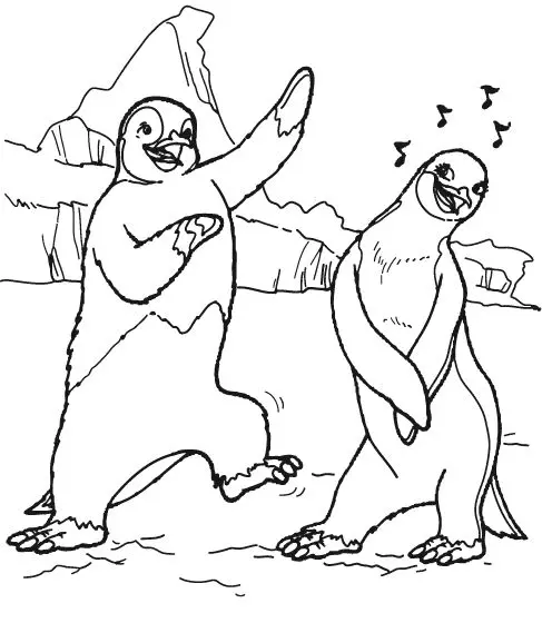 Happy Feet Para Colorear 1