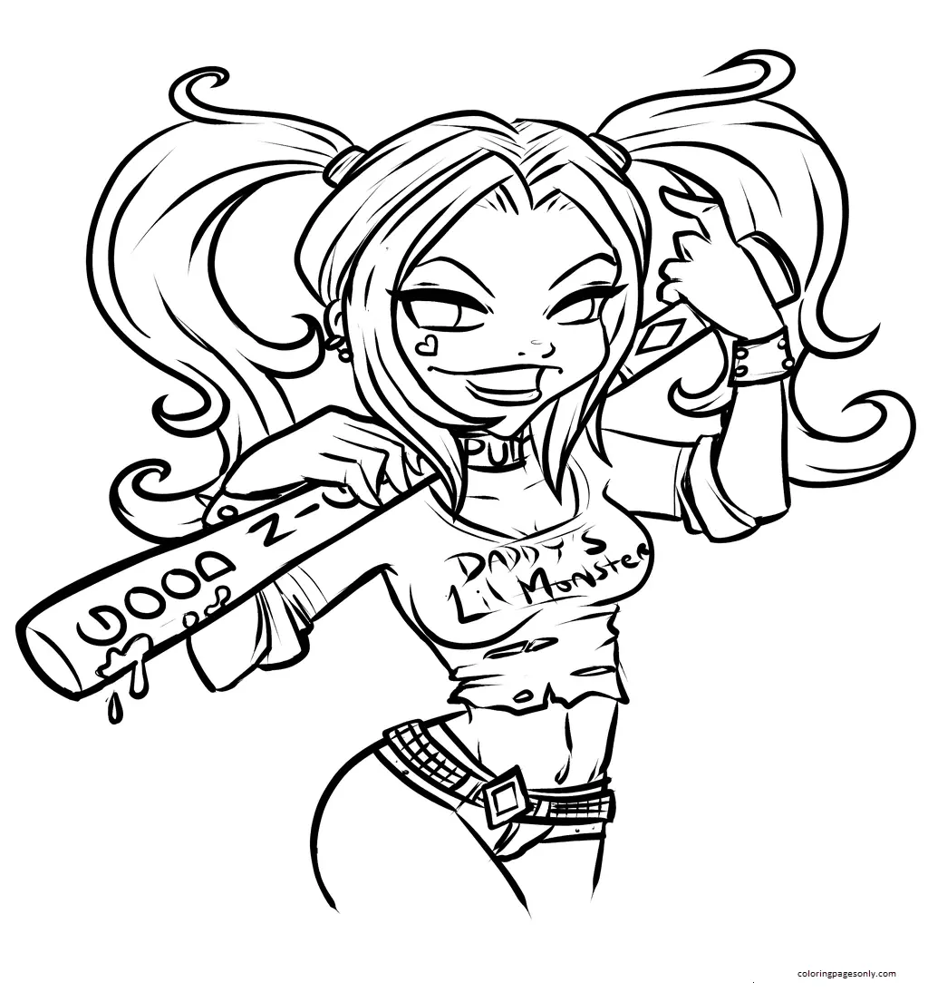 Desenhos de Harley Quinn Para Colorir 5
