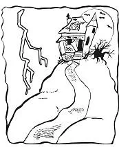 Desenhos de Casa Assombrada Para Colorir 14