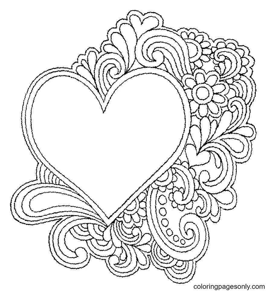 Desenhos de Coracao Para Colorir 5