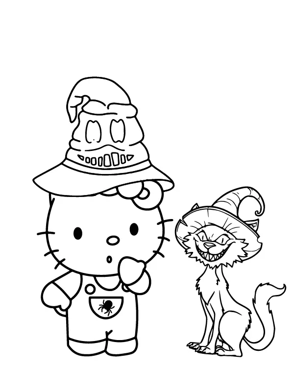 Desenhos de Halloween Da Hello Kitty Para Colorir 14