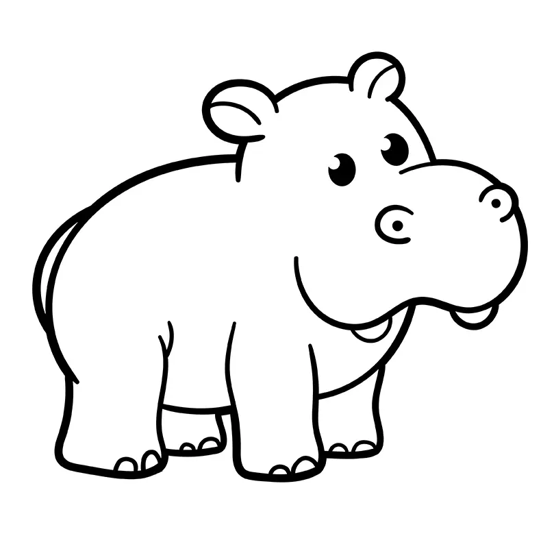 Desenhos de Hipopotamo Para Colorir 17