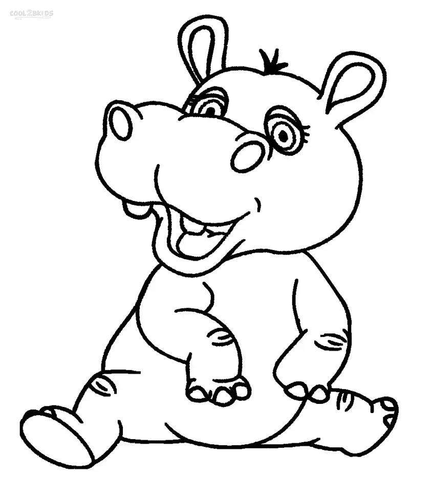 Hippo Coloring Pages 42