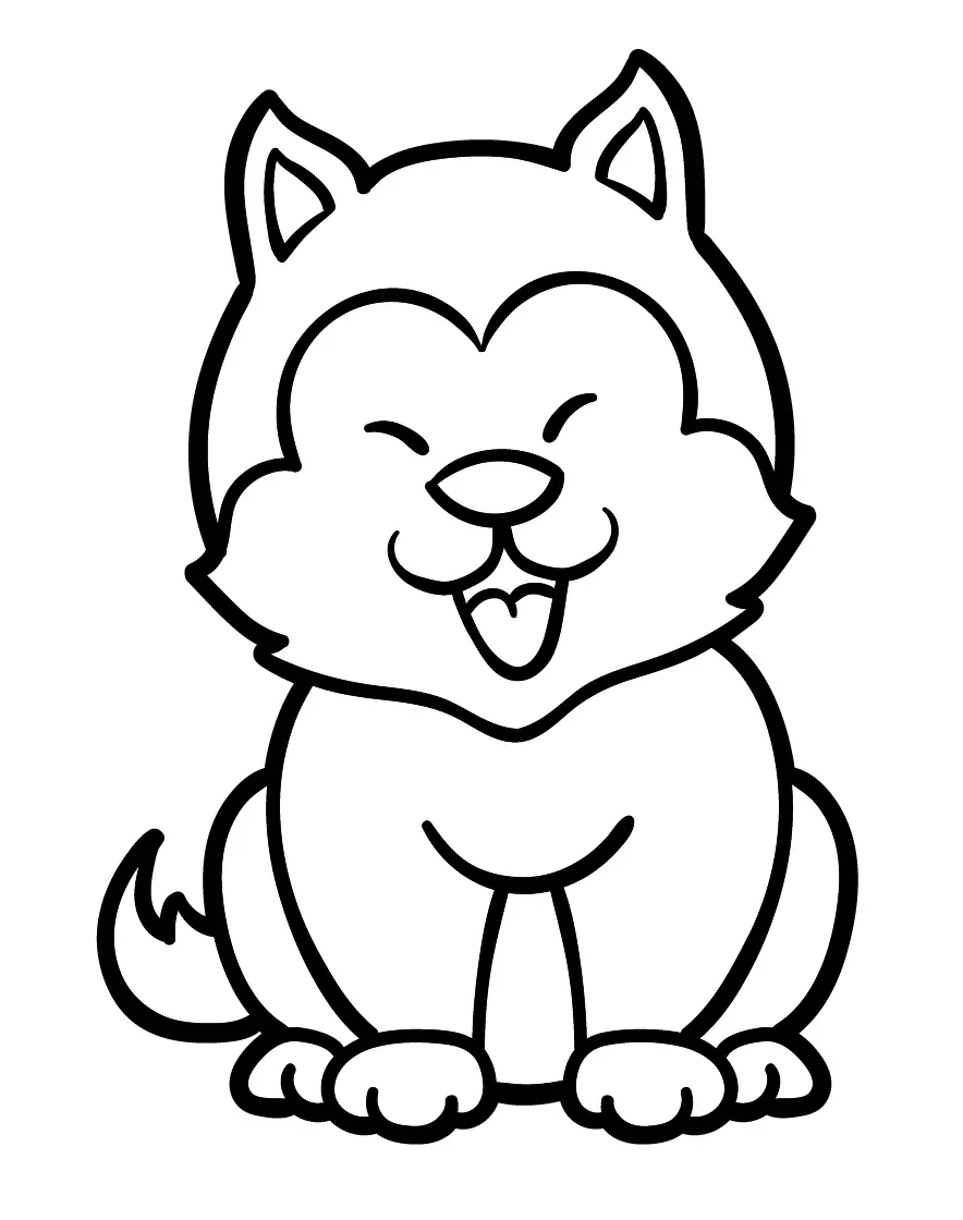 Desenhos de Husky Para Colorir 16