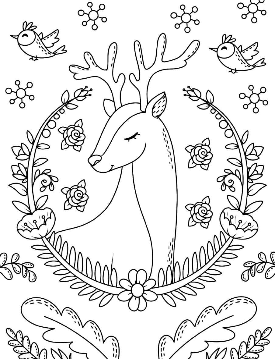 Hygge Scandinavian Coloring Pages 1