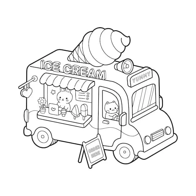 Eiswagen Ausmalbilder 109