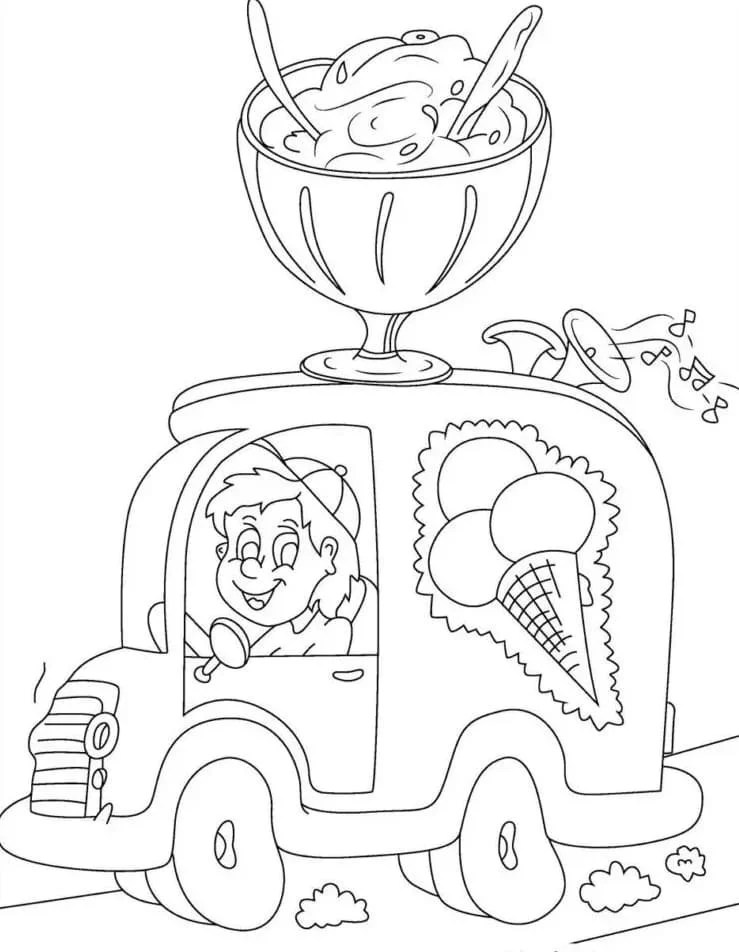 Eiswagen Ausmalbilder 11