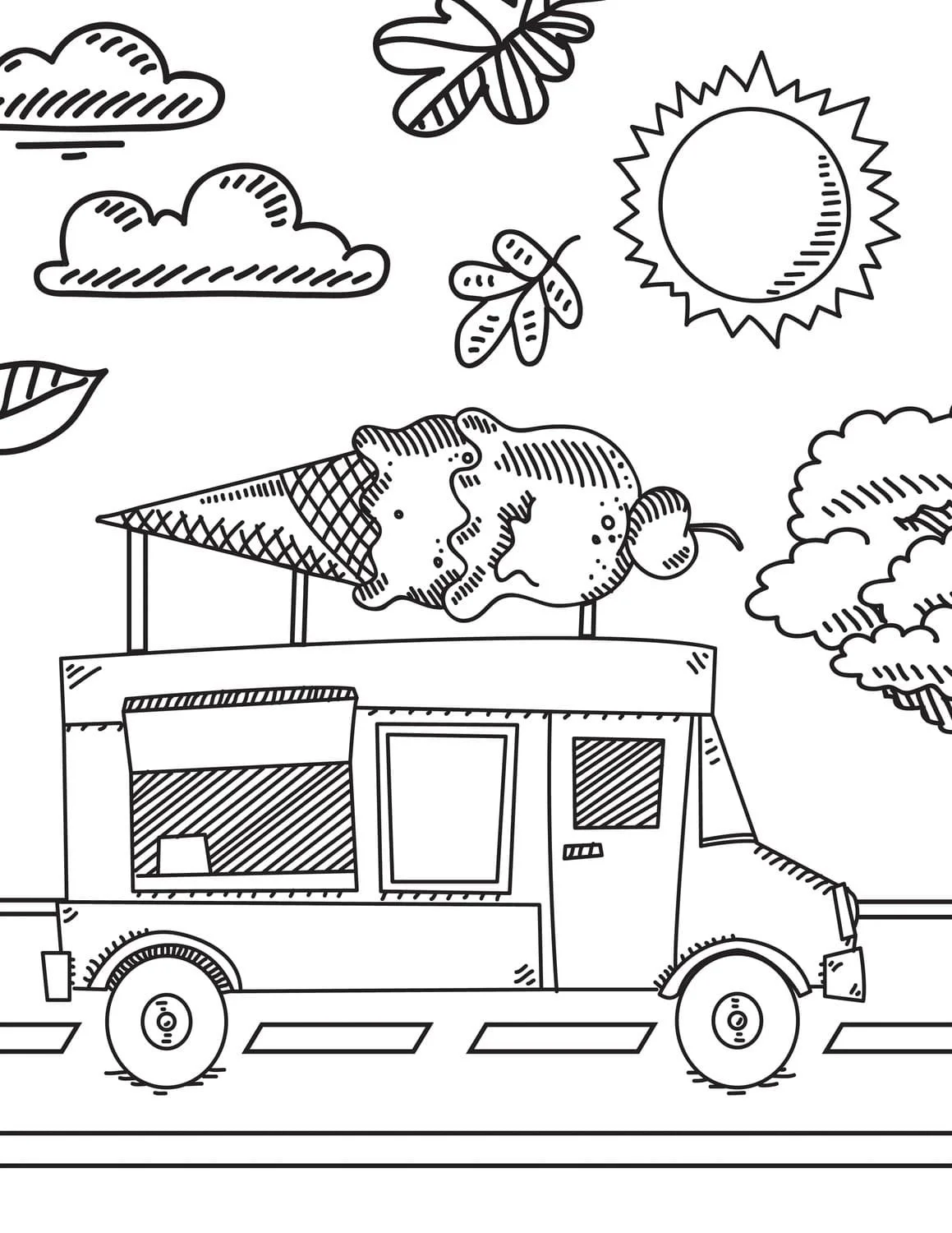 Desenhos de Caminhao de Sorvete Para Colorir 22
