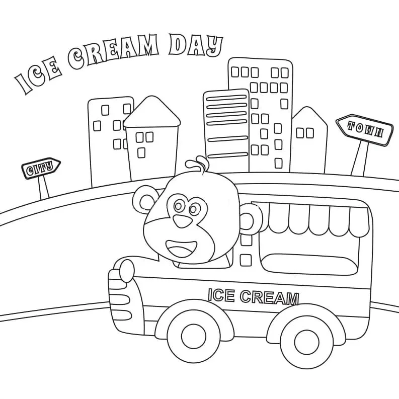 Desenhos de Caminhao de Sorvete Para Colorir 37